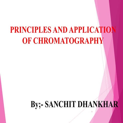 Chromatography- Principles and application of chromatography