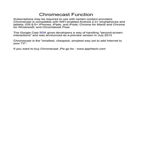 Chromecast function | PDF
