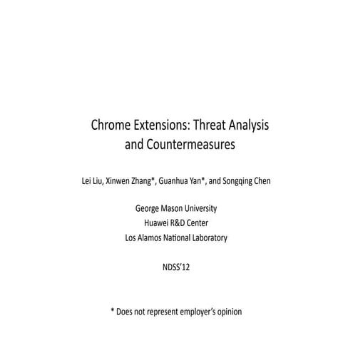 Chrome extensions threat analysis and countermeasures