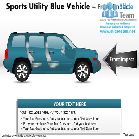 Chrome sports utility blue vehicle power point slides and ppt diagram templates