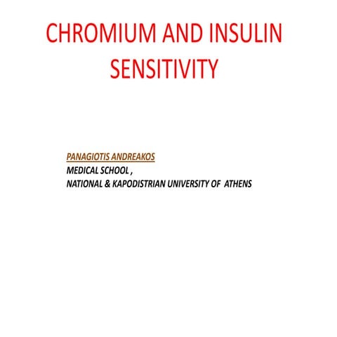 Chromium and insulin sensitivity