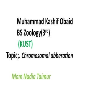 Chromosomal aberration,(Mutation), Kohat University of science and Technology...