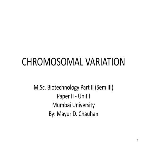 Chromosomal variation