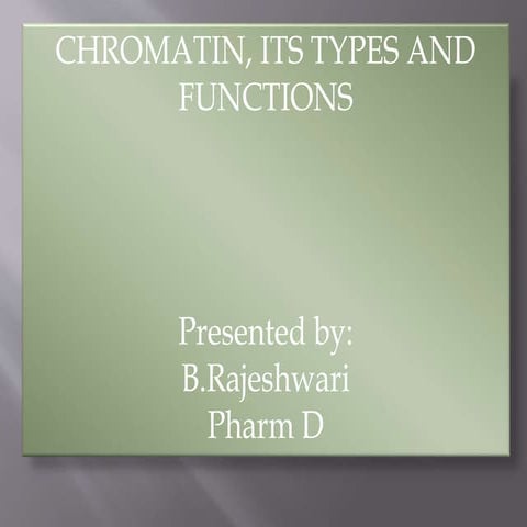 Chromatin, types and functions of chromatin