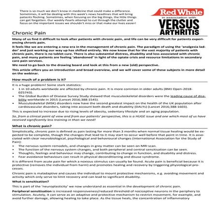 Managing Chronic Pain -guidance