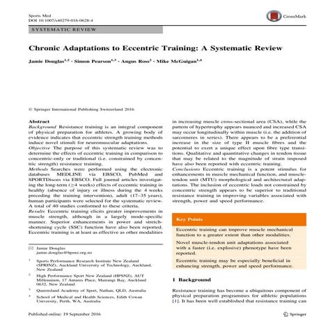 Chronic adaptations to eccentric training