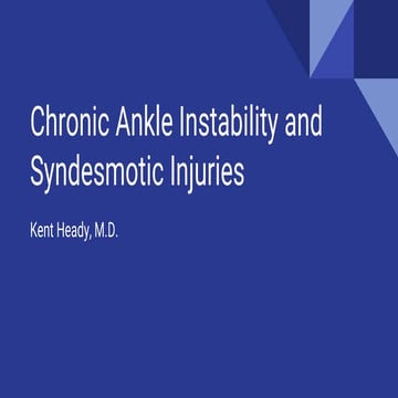 Chronic ankle instability and syndesmotic injuries