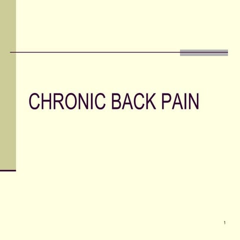 Chronic Back Pain