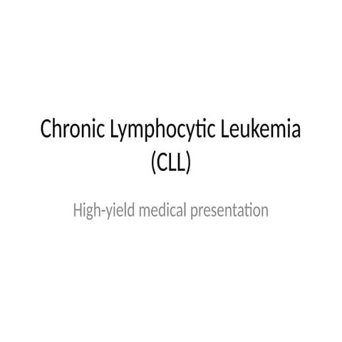 Comprehensive Overview of Chronic Lymphocytic Leukemia (CLL) Diagnosis ...