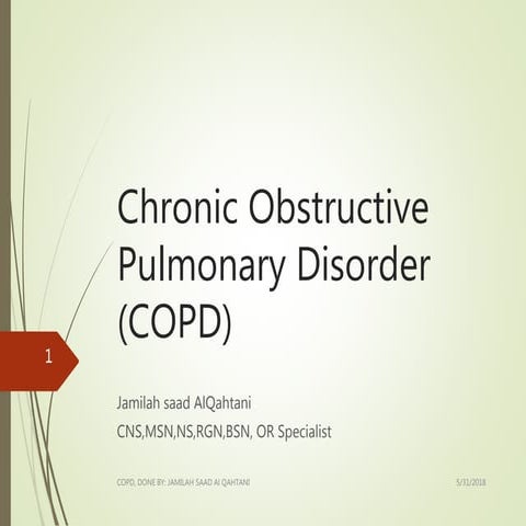 Chronic obstructive pulmonary disorder (copd)
