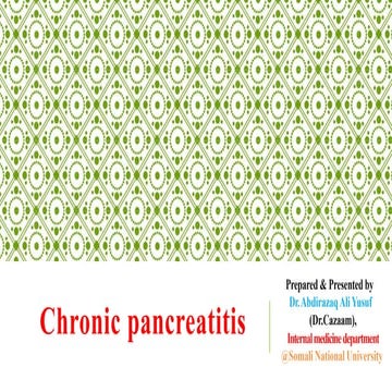 Chronic pancreatitis