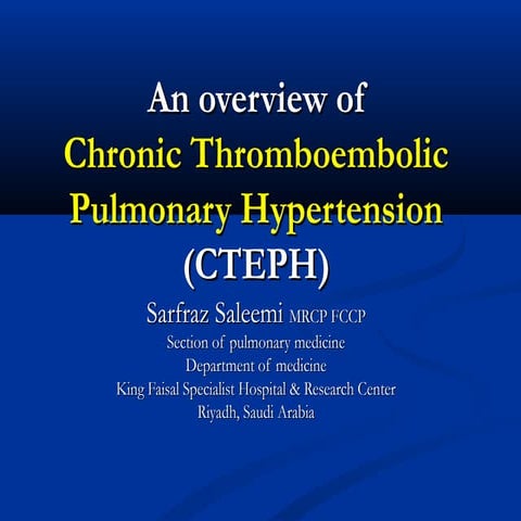 Chronic thromboembolic pulmonary hypertension 