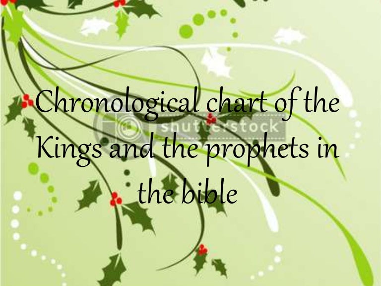 Chronological Chart Of Old Testament Kings And Prophets