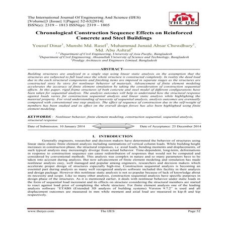 Chronological construction sequence effects on reinforced concrete and steel ...