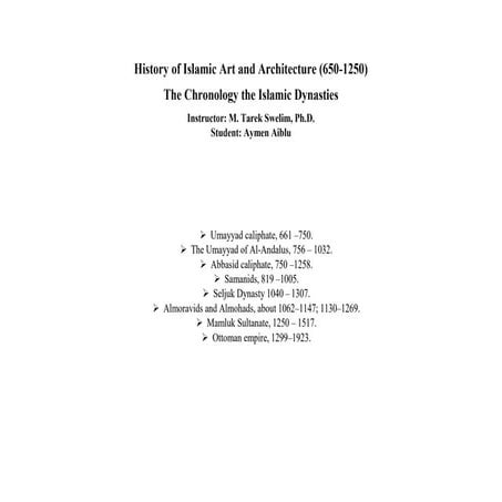 The Chronology of Islamic Dynasties in The World | PDF