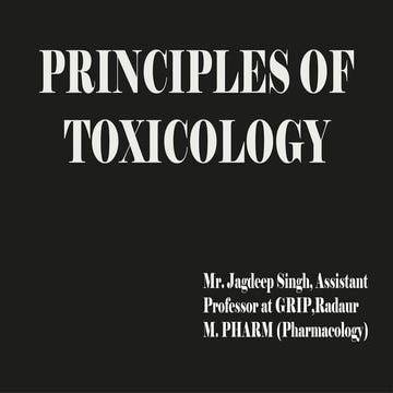 Principles of toxicology | PDF