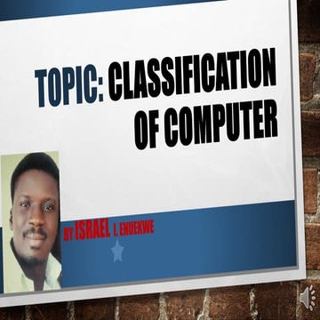 CLASSIFICATION OF COMPUTER | PPTX