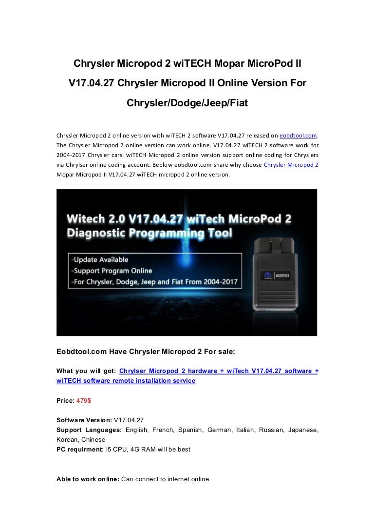 witech diagnostic application software download