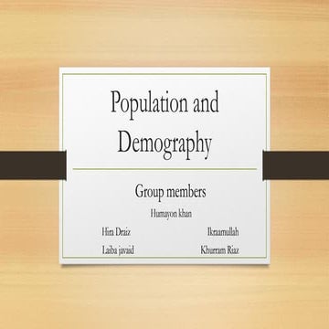 Cultural health and beliefs population and demography