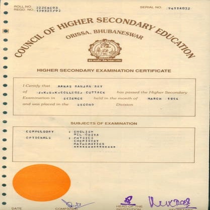 Chse certificate