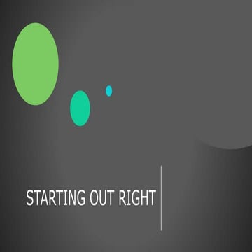 Ch starting out right