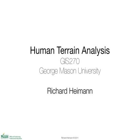 Human Terrain Analysis at George Mason University (DAY 1)
