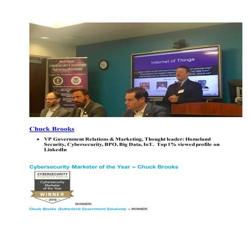 Chuck Brooks; Cybersecurity & Homeland Security Leadership Profile