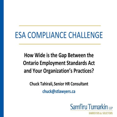 Employmant Standards Act Compliance