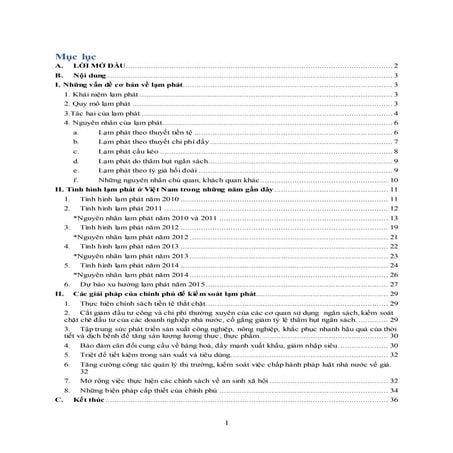 ĐỀ TÀI: TÌNH HÌNH LẠM PHÁT TRONG NHỮNG NĂM GẦN ĐÂY VÀ CÁC GIẢI PHÁP CỦA CHÍNH...