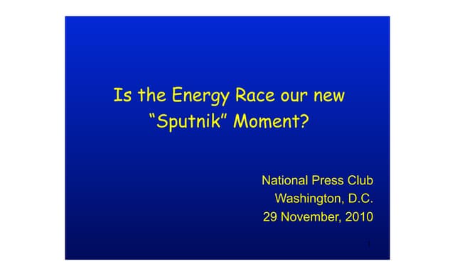 Steven Chu National Pressclub 29 nov. 2010