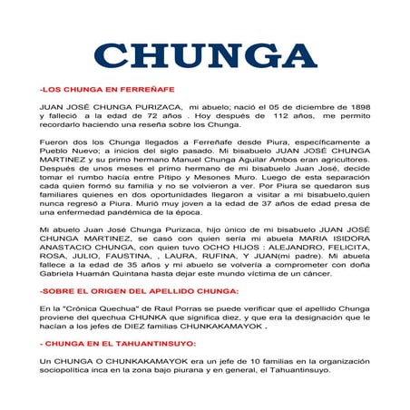 Chunga | DOC
