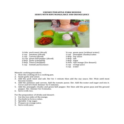 Chunky pineapple Pork menudo