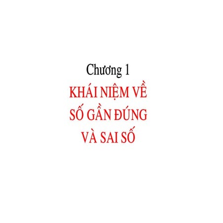 Phương pháp số và lập trình - Tính sai số