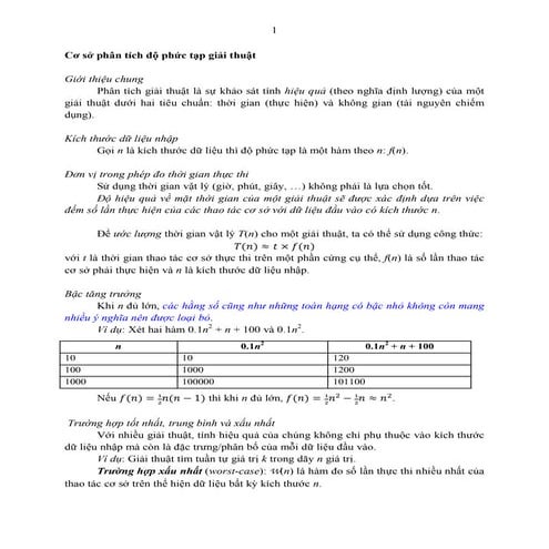 Chuong 2   co so phan tich do phuc tap cua giai thuat - sinh vien