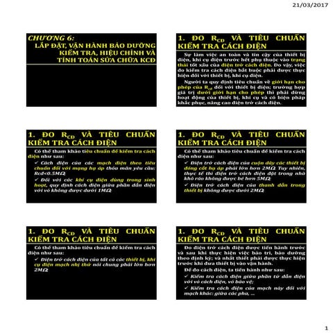 Sua chua thiet bi dien Chuong 6 lap dat, van hanh, sua chua, ... | PDF