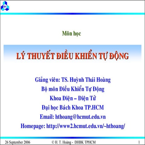 Lý thuyết điều khiển tự động 6