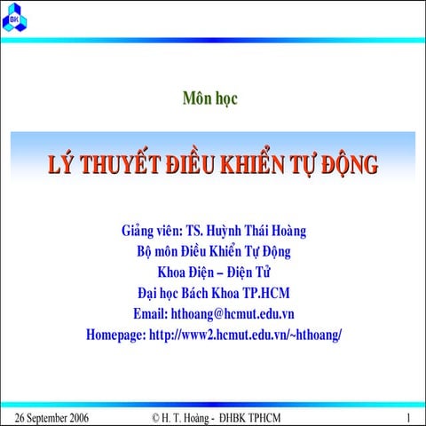 Lý thuyết điều khiển tự động 8
