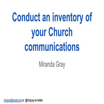 Church comms inventory