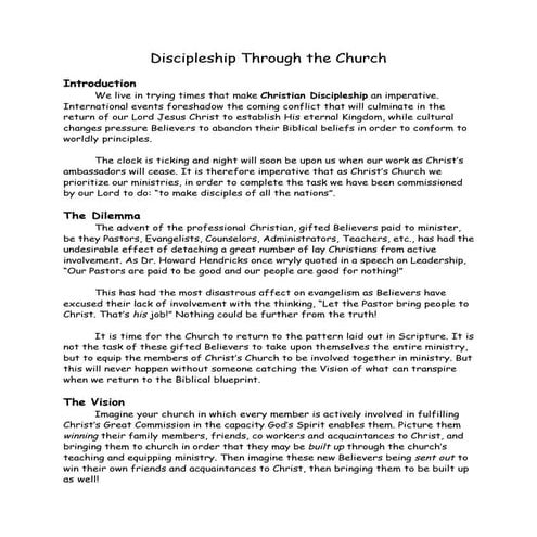Church discipleship | PDF