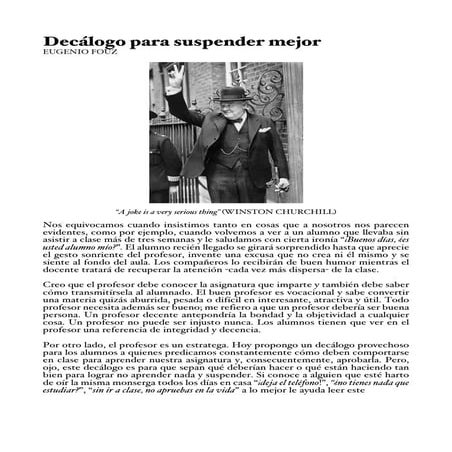Decálogo para suspender mejor, E.Fouz