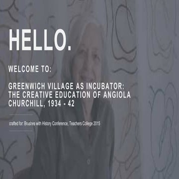 Greenwich Village as Incubator