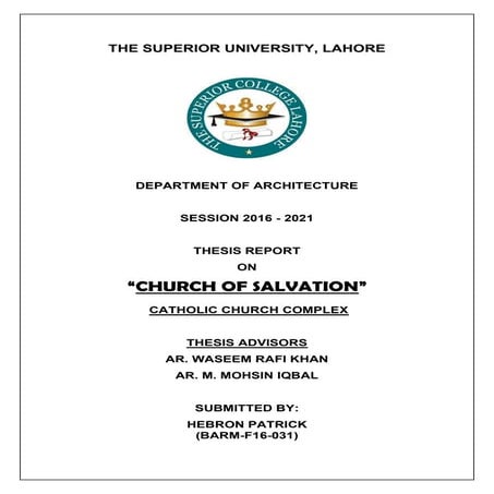 Church of salvation (catholic church complex) thesis report by hebron patrick