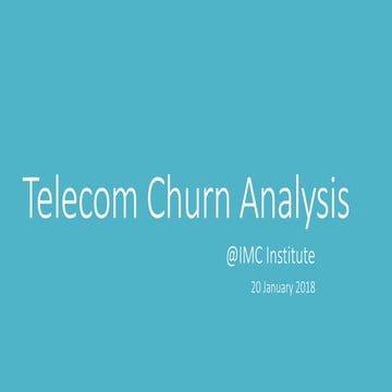 Telecom Churn analysis (Big Data Certification#6)