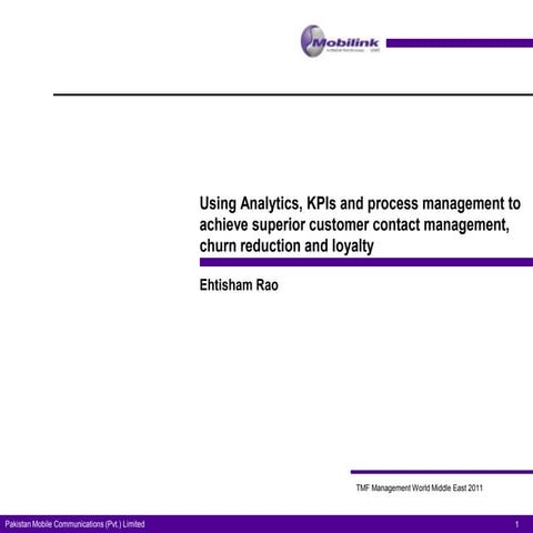 Analytics, KPIs for effective Churn & Loyalty management