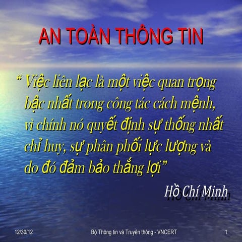 Chuyen de 3  an ninh, an toan trong quan ly thong tin