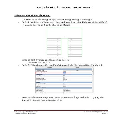 Chuyên đề cầu thang và lan can trong revit