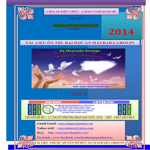 Chuyên đề số 1  lý thuyết este – lipit – chất giặt rửa