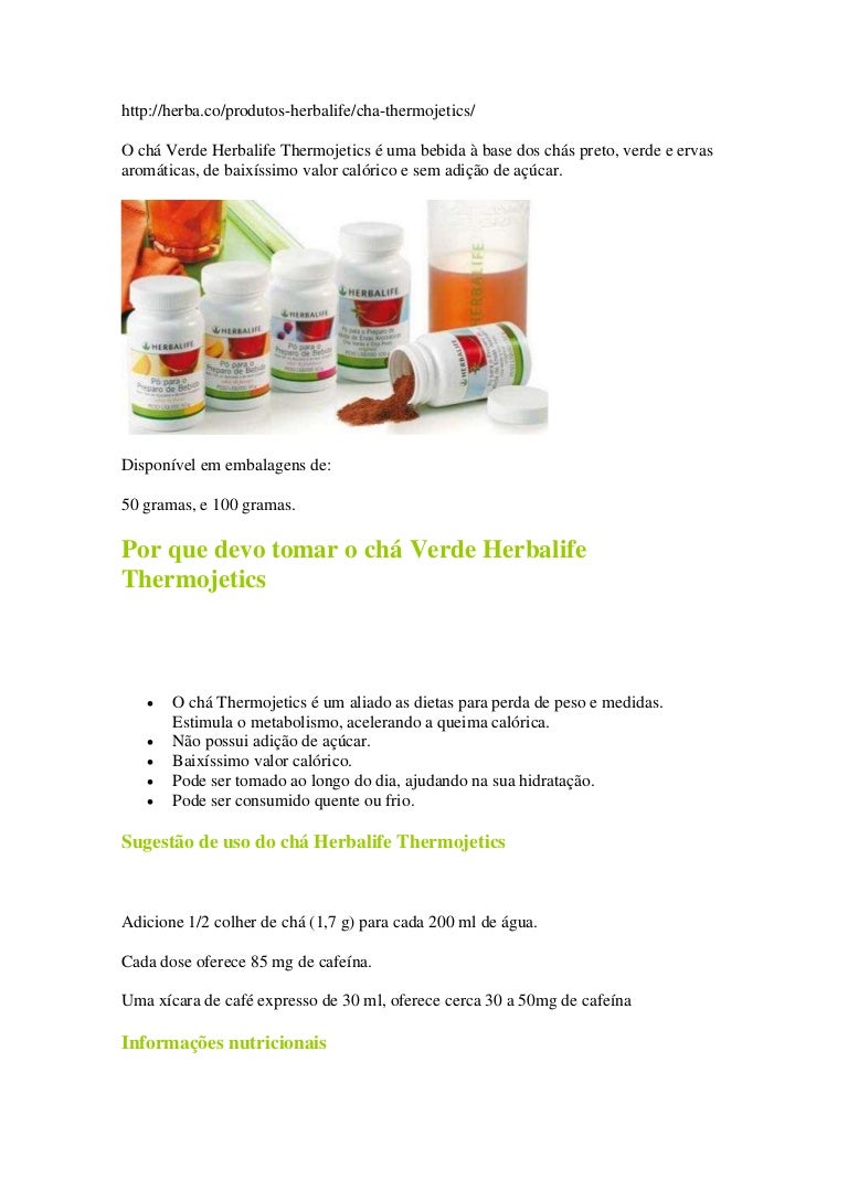 Chá verde herbalife thermojetics