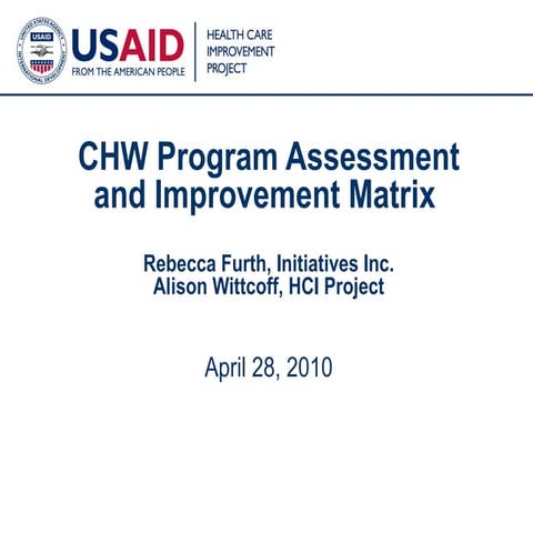 CHW Program Assessment and Improvement Matrix 