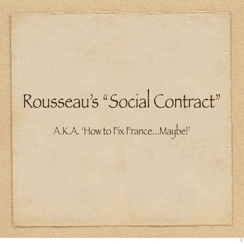 Rousseau's 'Social Contract' | PDF